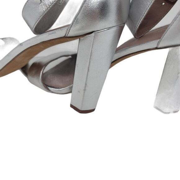 Diane Von Furstenberg Block Heel Chainlink Ankle Strap High Heels Sandal Size 10 - Picture 2 of 7